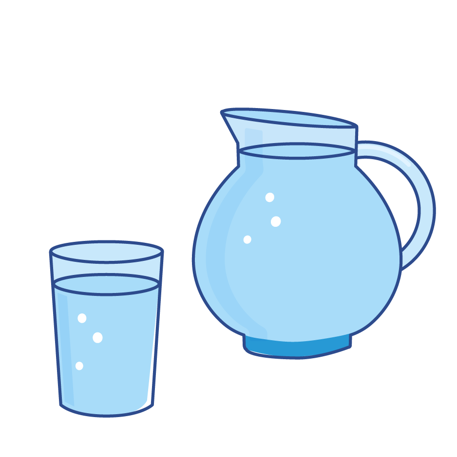 Glas und Wasserkrug